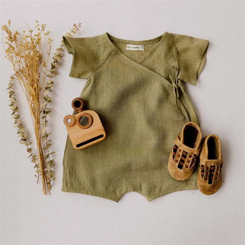 Our Classic Linen Baby Romper