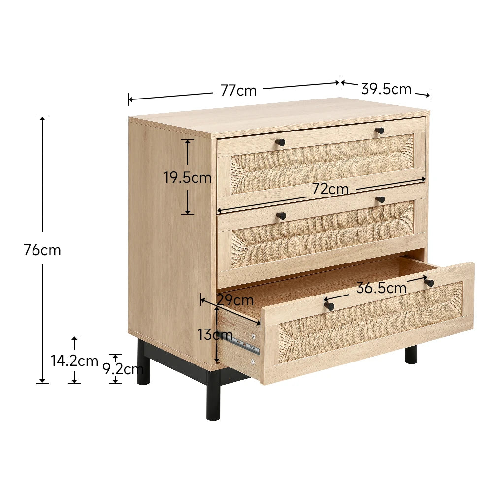 Woven Accent Cabinet (Two or Three Draw)