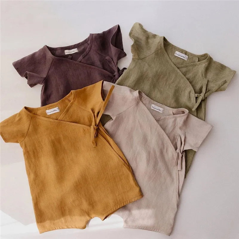 Our Classic Linen Baby Romper