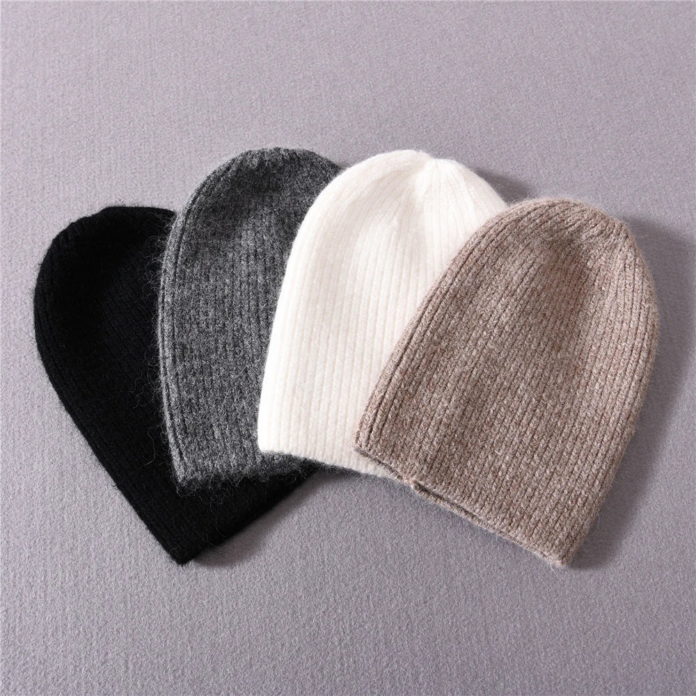 Newborn Winter Warm Cashmere Hat with Real Raccoon Fur Pom-Pom