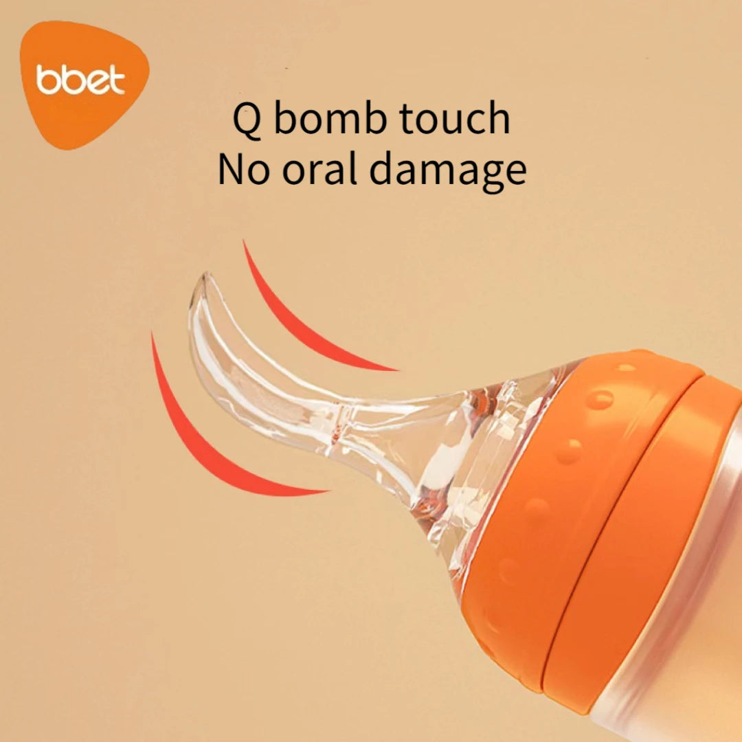 Feed With Me, Silicone Squeezing Bottle, Feeding Spoon