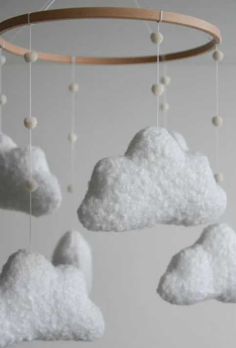 Nursery Collection, Boucle Handmade Clouds Baby Mobile