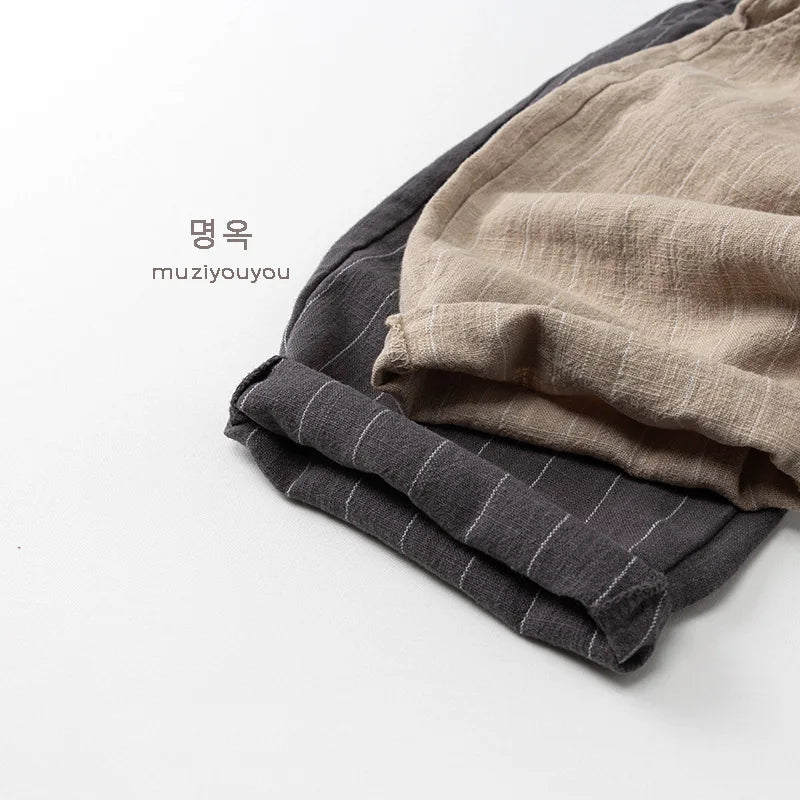 Linen Vertical Stripe Trouser