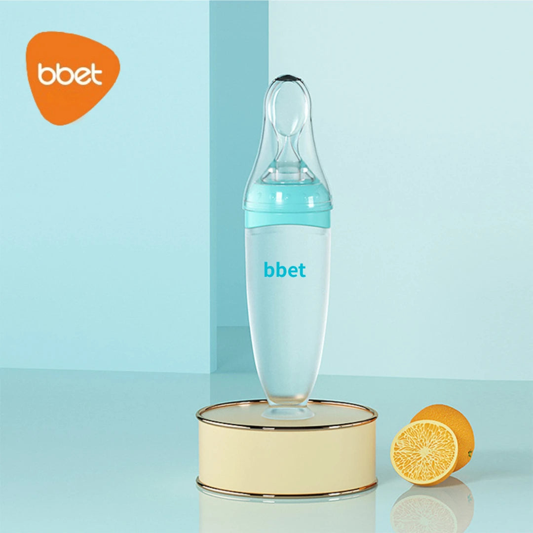 Feed With Me, Silicone Squeezing Bottle, Feeding Spoon