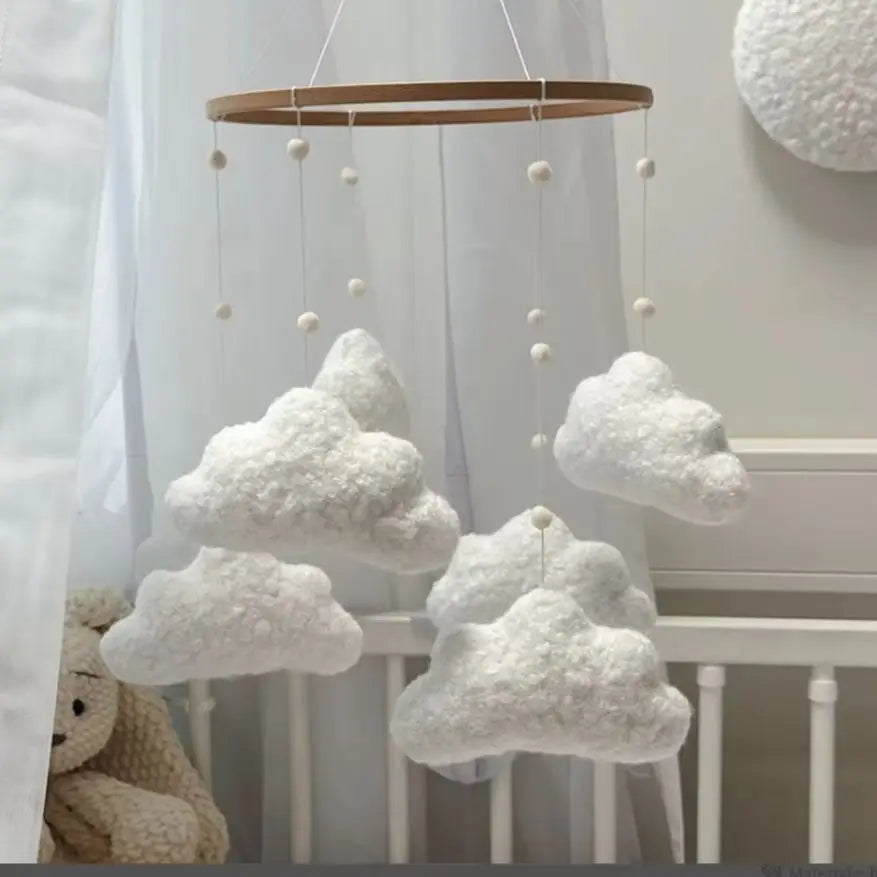 Nursery Collection, Boucle Handmade Clouds Baby Mobile