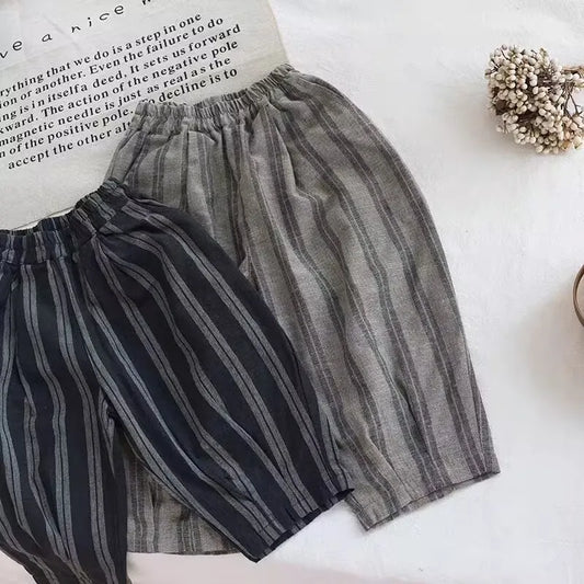 Linen Striped Harem Trousers
