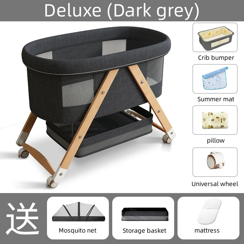 Multifunctional Wooden Baby Bassinet /Crib
