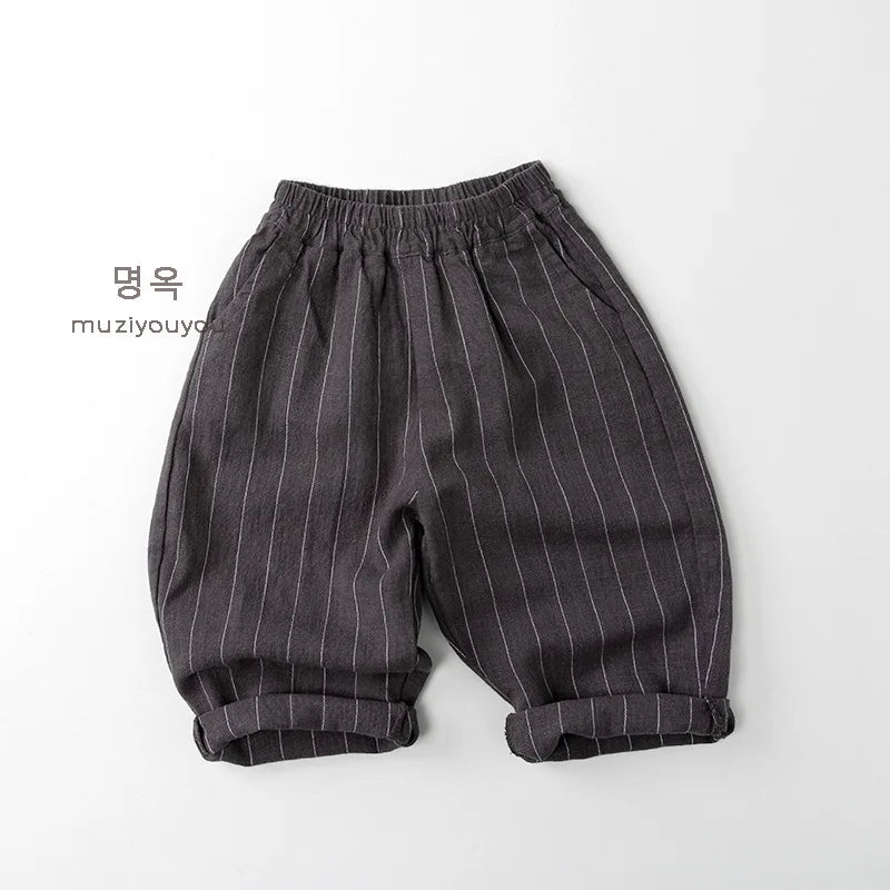 Linen Vertical Stripe Trouser