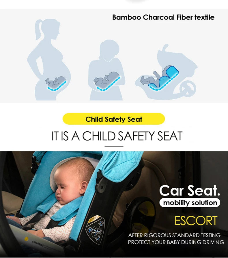 Baby Travel Stroller 3 in 1 With Car Seat/ Foldable Pram