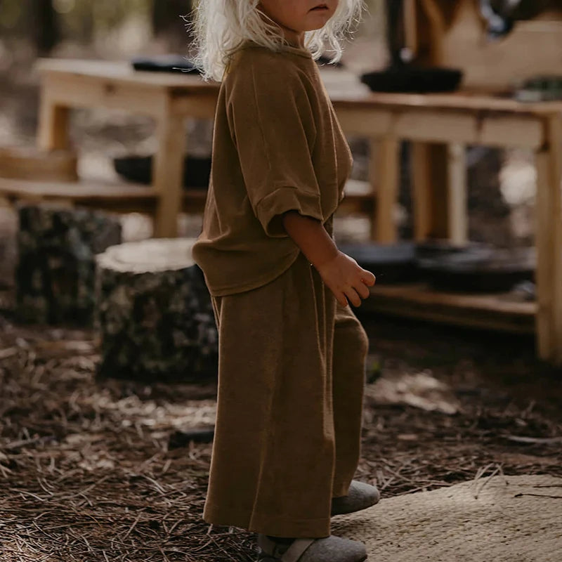 Apparel Collection, 3/4 Sleeve T-Shirt and Wide Legged Trouser 2pcs Set