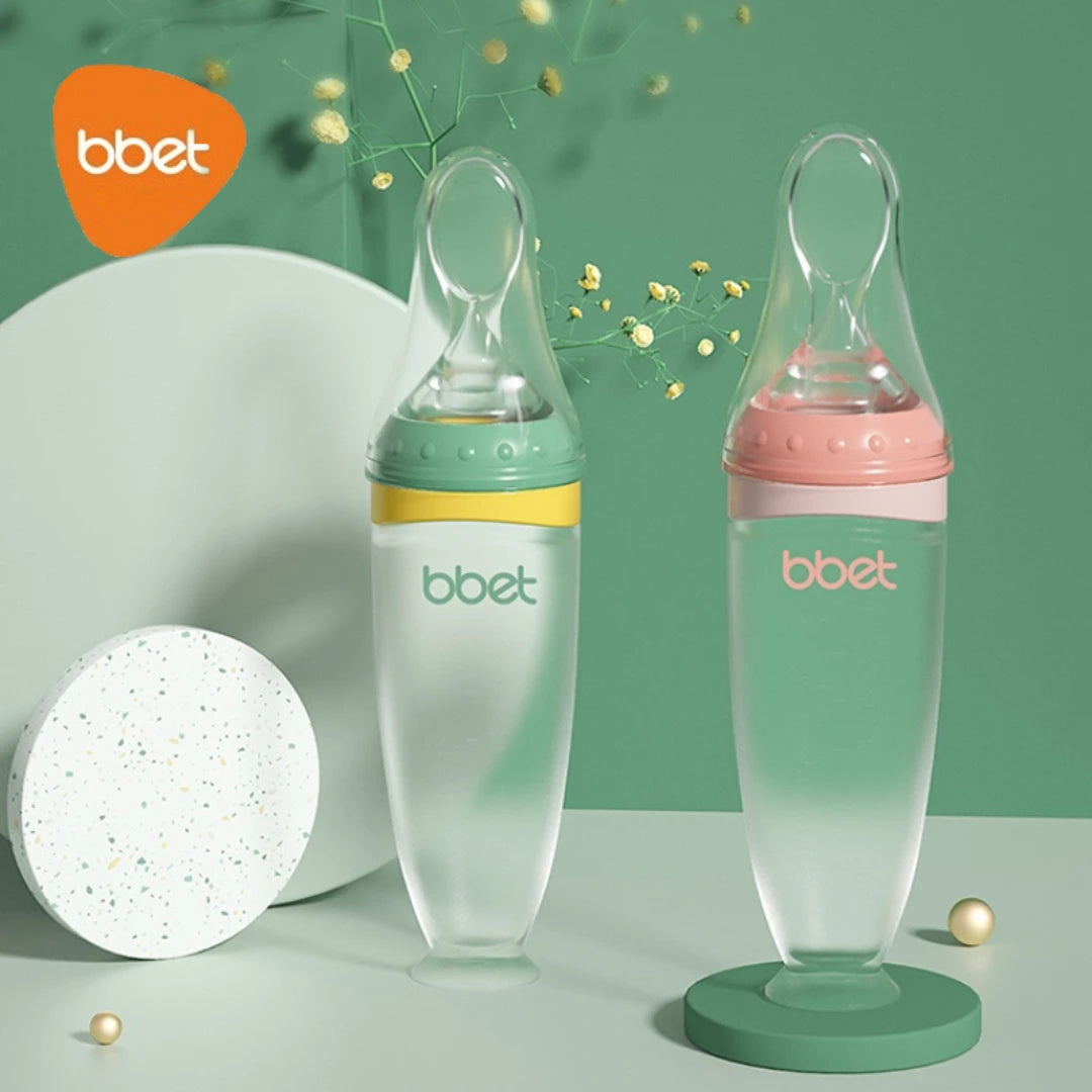 Feed With Me, Silicone Squeezing Bottle, Feeding Spoon