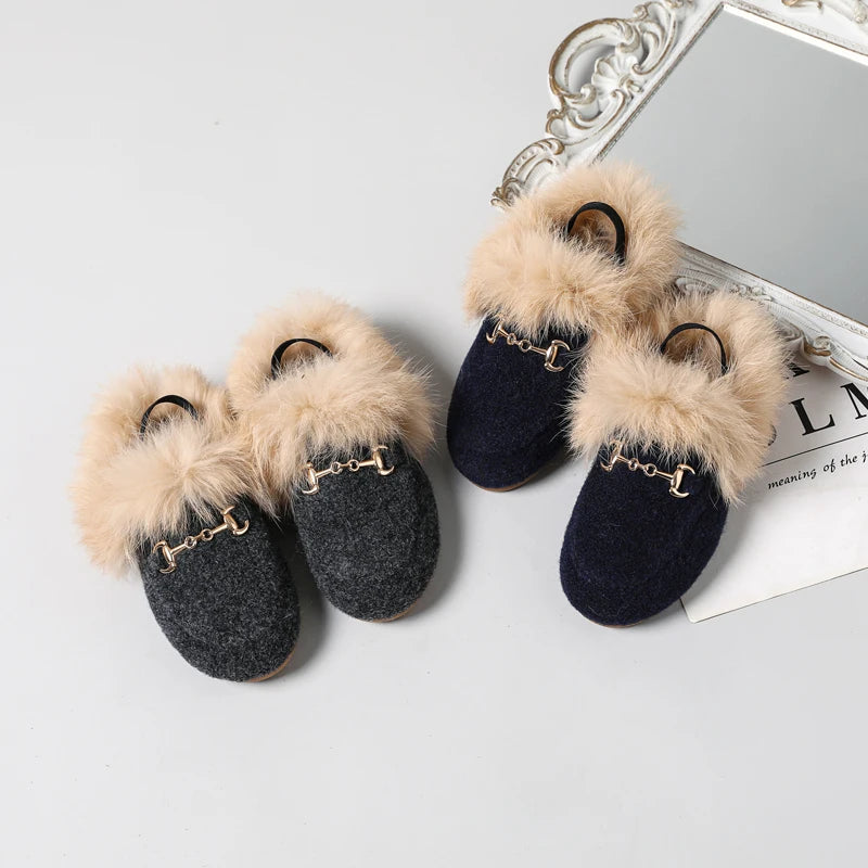 Luxury Slip on Shoe with a Fur Trim.