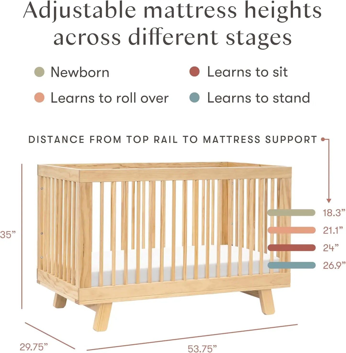 Hudson 3-in-1 Convertible Baby Bed