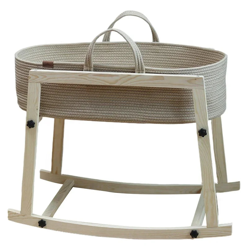Nursery Collection, Baby Bassinet Cradle with Mattress