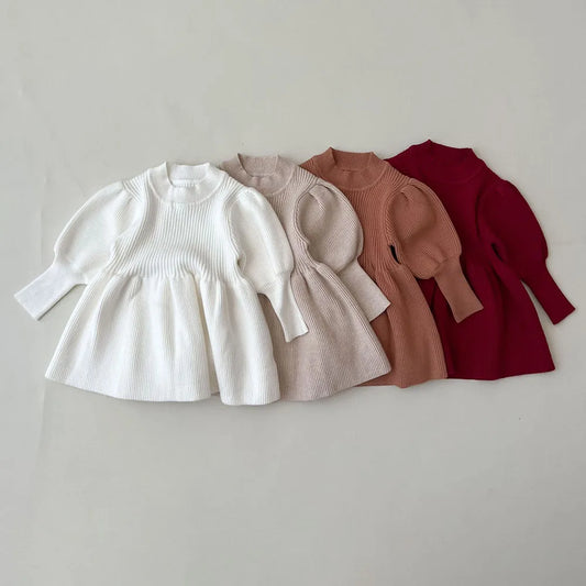 Apparel Collection, Princess Puff Sleeve Knitted Dress