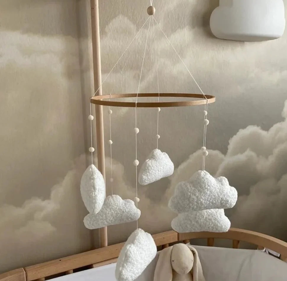 Nursery Collection, Boucle Handmade Clouds Baby Mobile