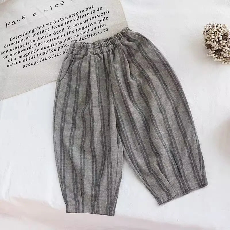 Linen Striped Harem Trousers