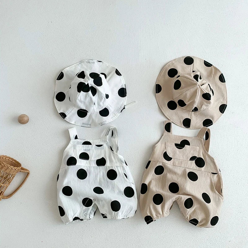 Summer Linen Romper with Sun Hat