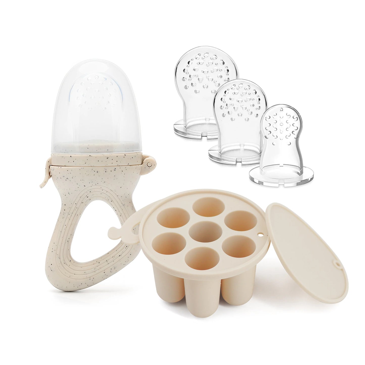 Feed With Me, Baby Fruit Feeder, Teether,  Pacifier with Baby Food Freezer Tray