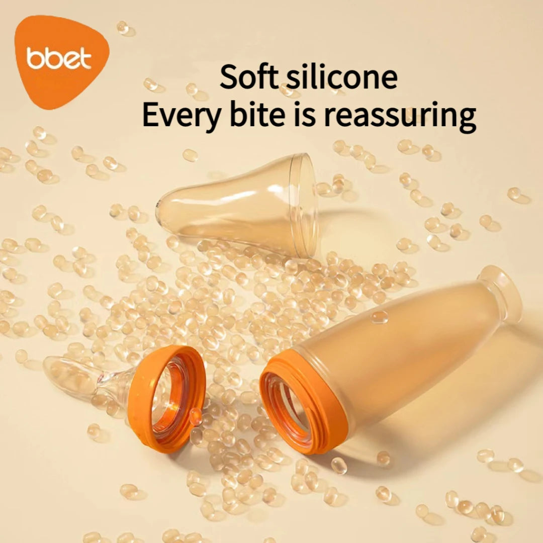 Feed With Me, Silicone Squeezing Bottle, Feeding Spoon