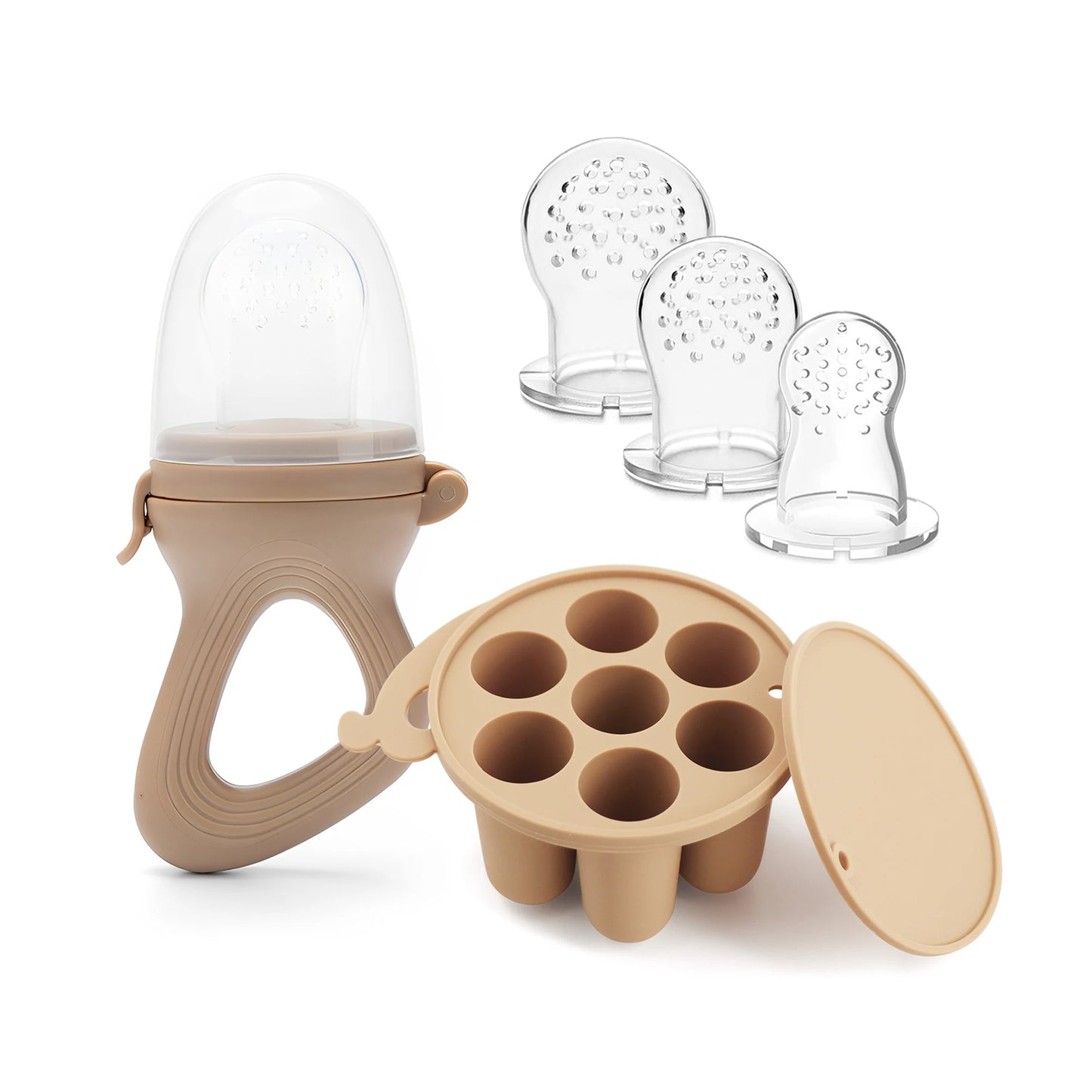 Feed With Me, Baby Fruit Feeder, Teether,  Pacifier with Baby Food Freezer Tray