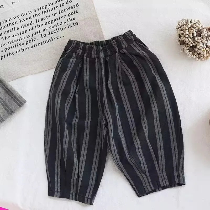 Linen Striped Harem Trousers