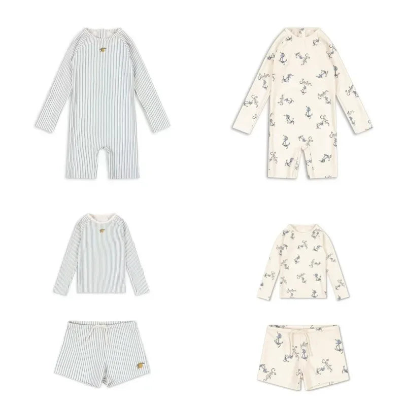 Swimwear Separates — Seahorse & Striped Lemon
