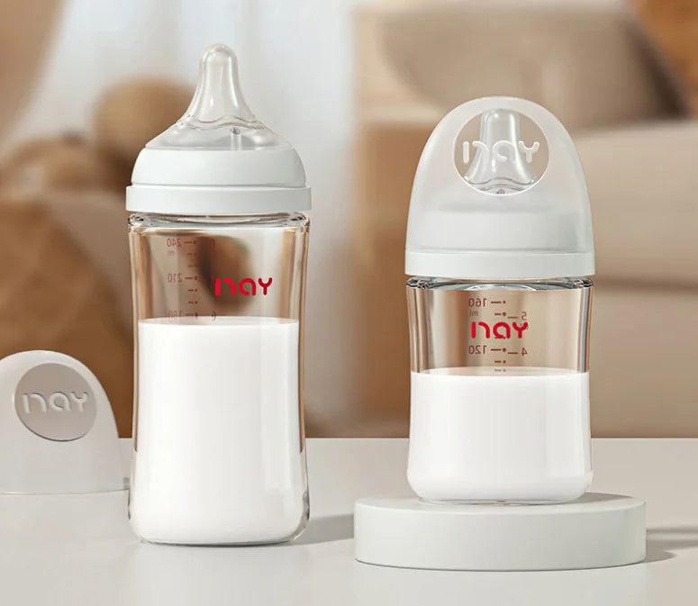 Feed With Me, Newborn Anti Choking Glass Milk Bottle