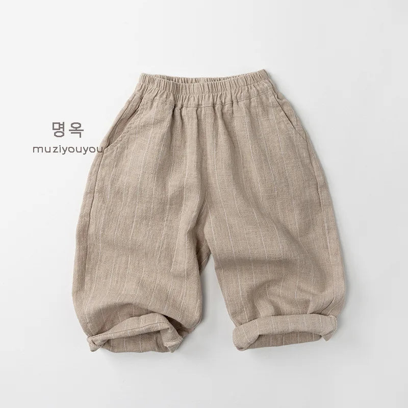 Linen Vertical Stripe Trouser