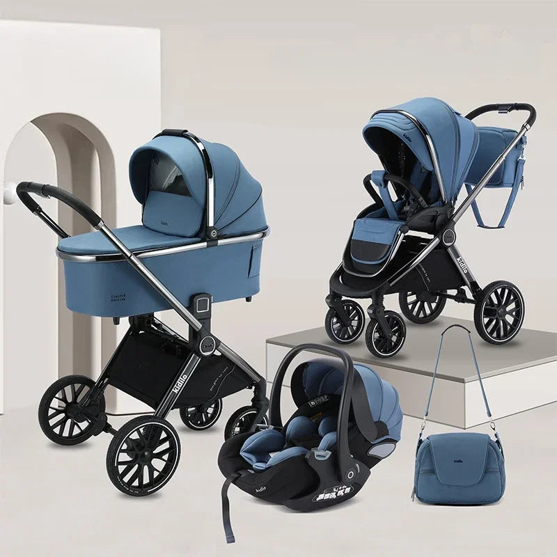 3-in-1 Pram/Stroller, Car Seat and Pushchair with complimentary a Changing Bag