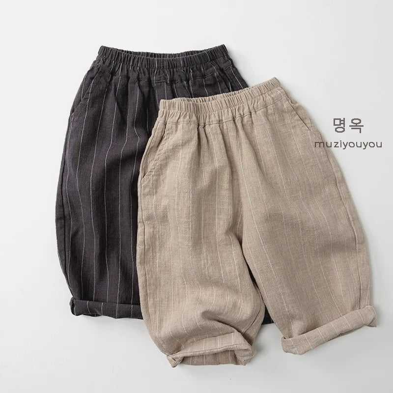 Linen Vertical Stripe Trouser