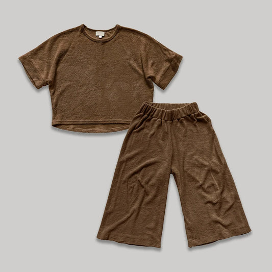 Apparel Collection, 3/4 Sleeve T-Shirt and Wide Legged Trouser 2pcs Set