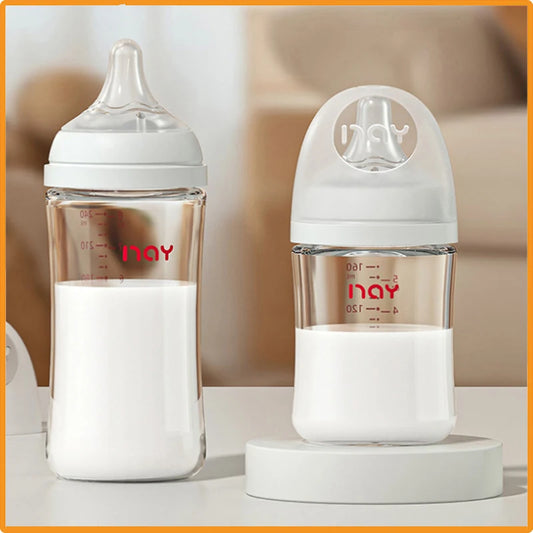 Feed With Me, Newborn Anti Choking Glass Milk Bottle