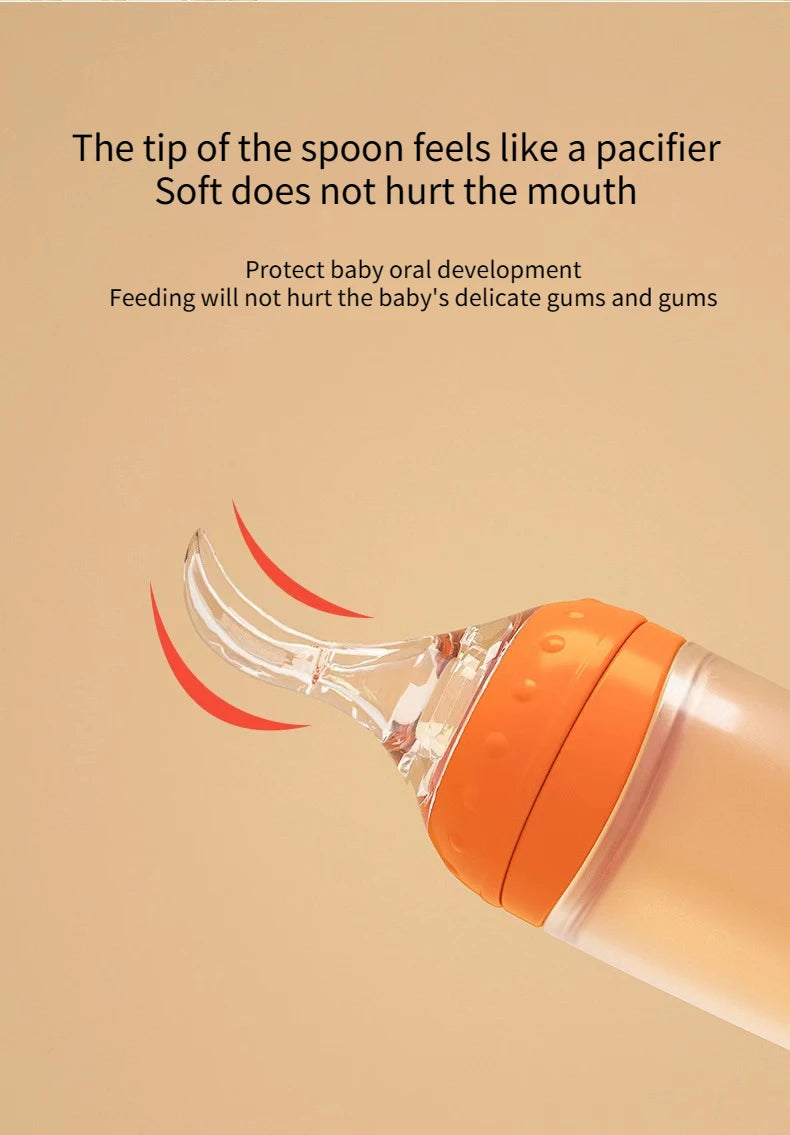 Feed With Me, Silicone Squeezing Bottle, Feeding Spoon
