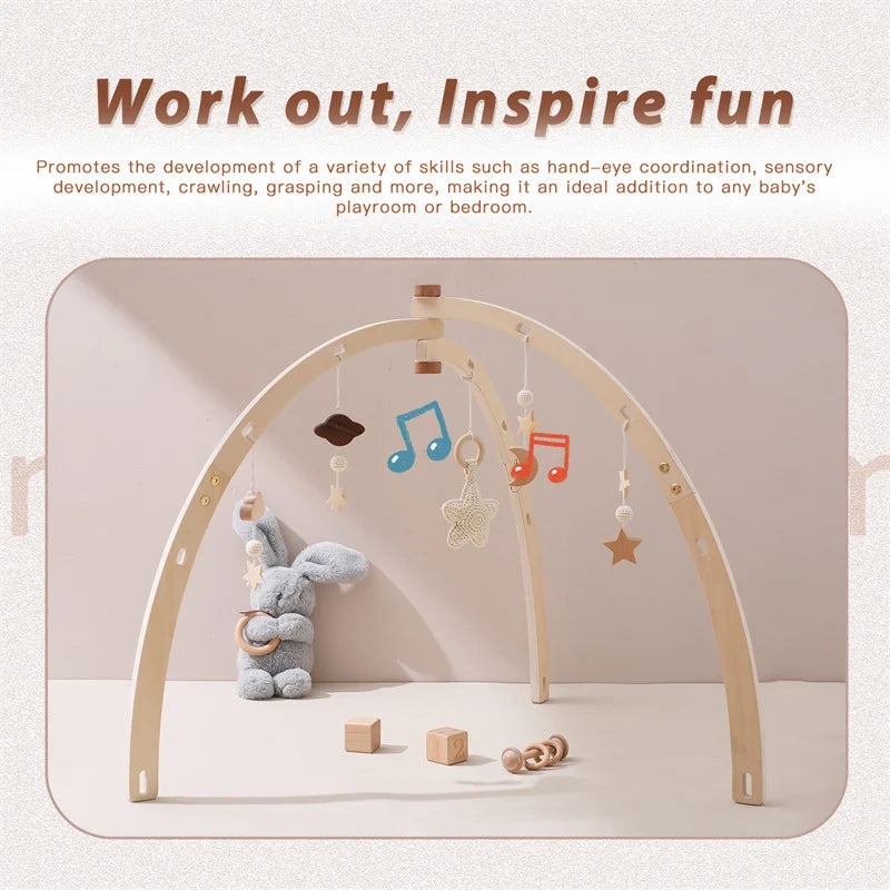 Nursery Collection, Newborn Activity Gym Frame with Star Cloud Hanging Pendants