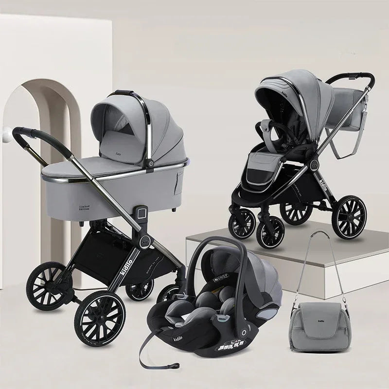 3-in-1 Pram/Stroller, Car Seat and Pushchair with complimentary a Changing Bag