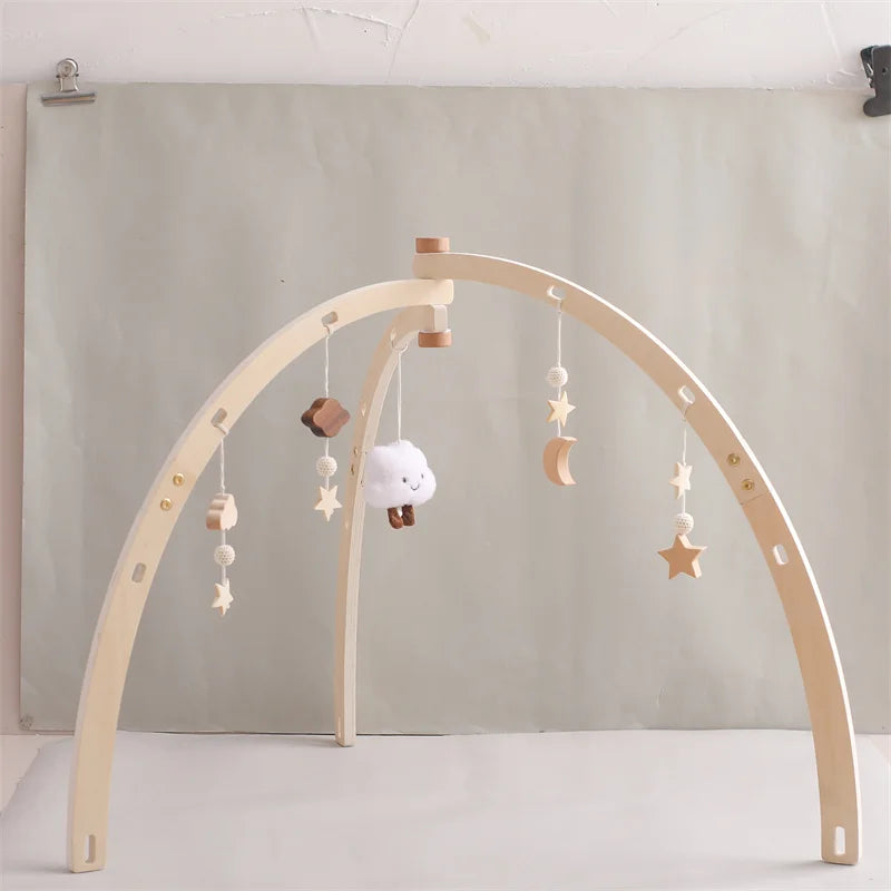 Nursery Collection, Newborn Activity Gym Frame with Star Cloud Hanging Pendants