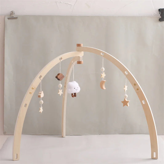 Nursery Collection, Newborn Activity Gym Frame with Star Cloud Hanging Pendants