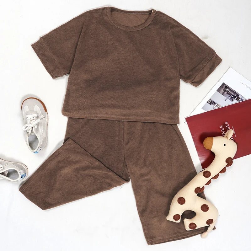 Apparel Collection, 3/4 Sleeve T-Shirt and Wide Legged Trouser 2pcs Set