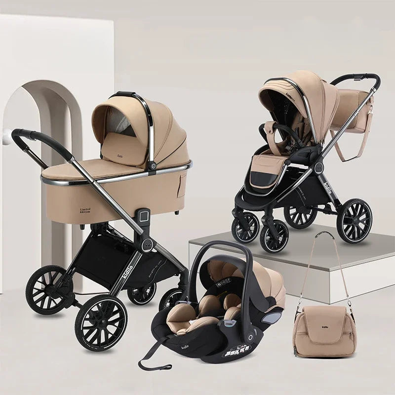 3-in-1 Pram/Stroller, Car Seat and Pushchair with complimentary a Changing Bag