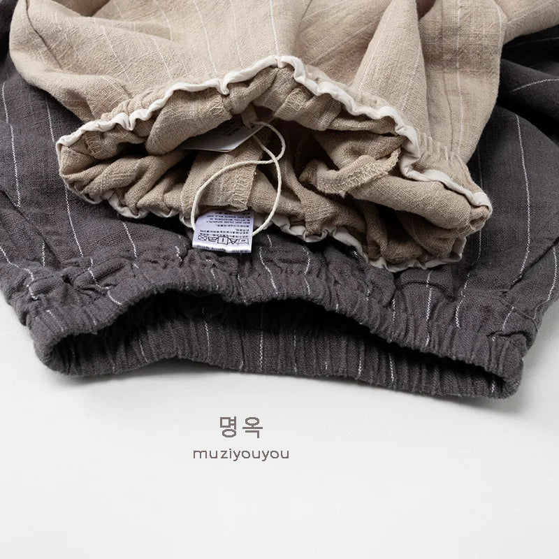 Linen Vertical Stripe Trouser