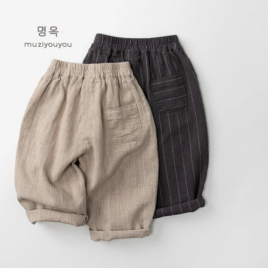 Linen Vertical Stripe Trouser