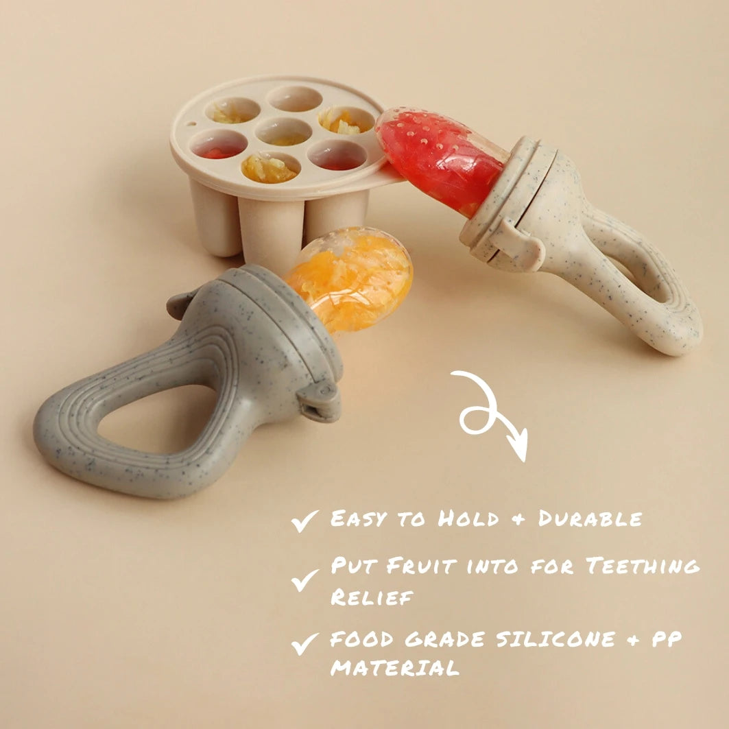 Feed With Me, Baby Fruit Feeder, Teether,  Pacifier with Baby Food Freezer Tray