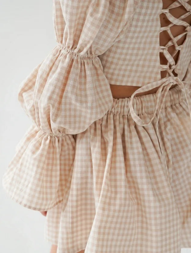 The French Plaid Two-piece Set