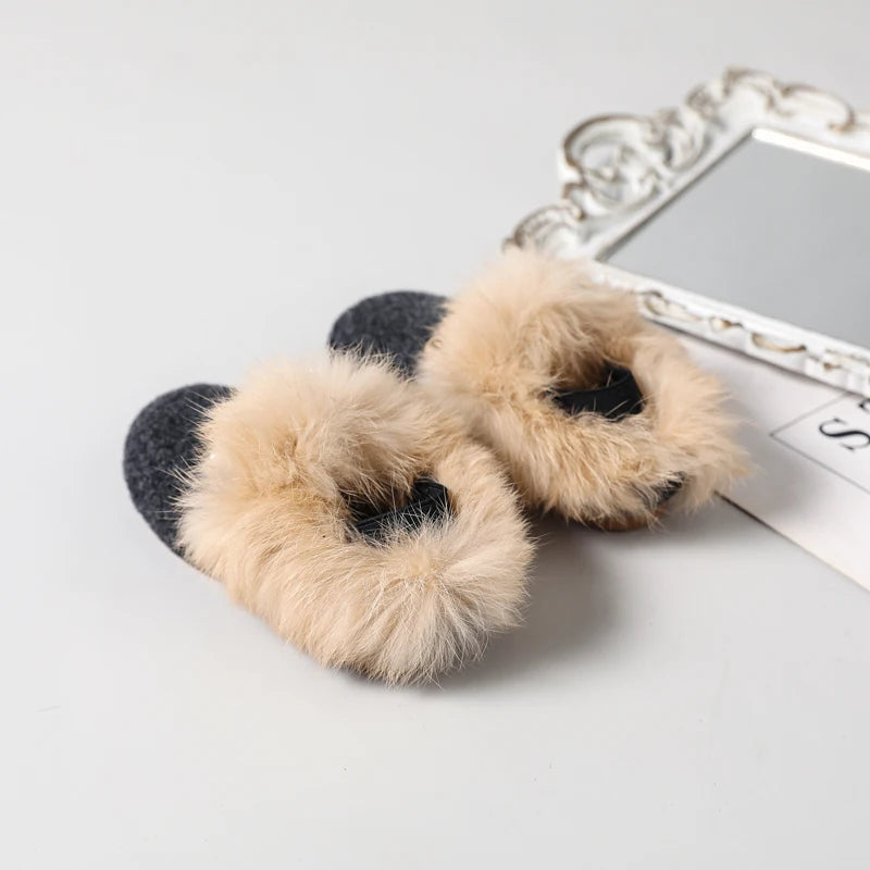 Luxury Slip on Shoe with a Fur Trim.