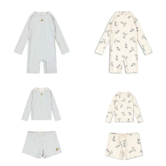 Swimwear Separates — Seahorse & Striped Lemon