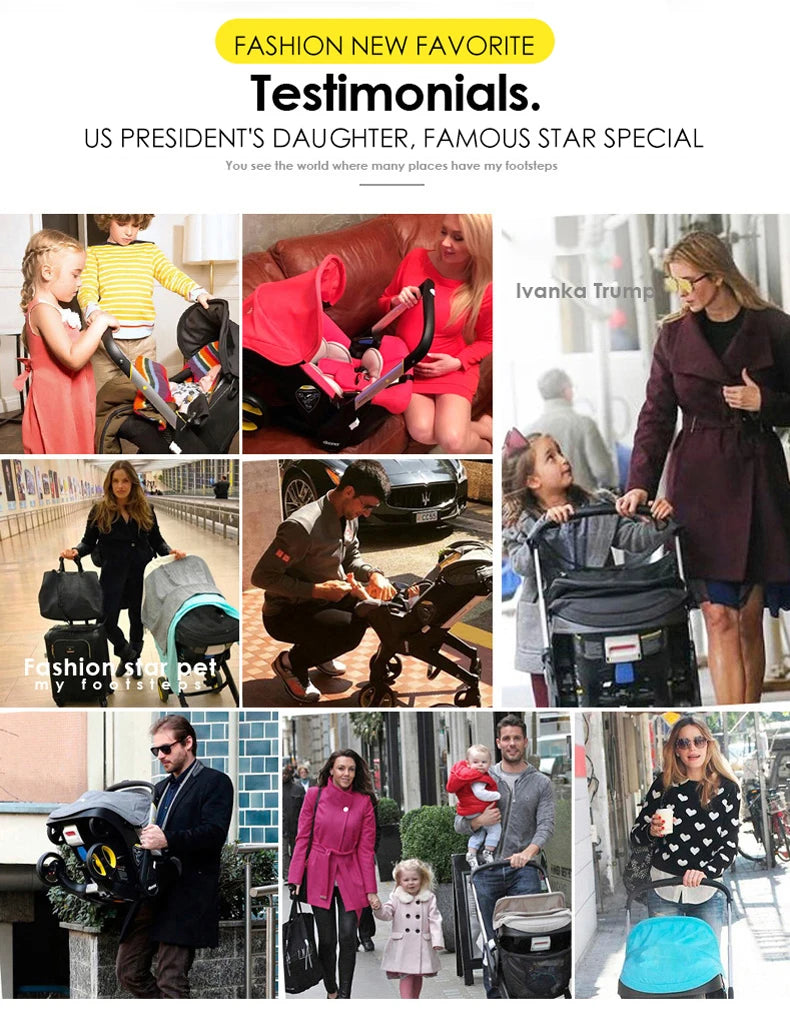 Baby Travel Stroller 3 in 1 With Car Seat/ Foldable Pram