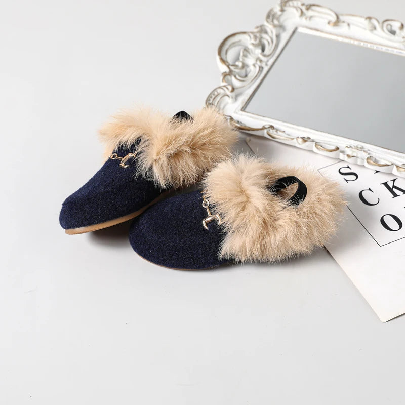 Luxury Slip on Shoe with a Fur Trim.