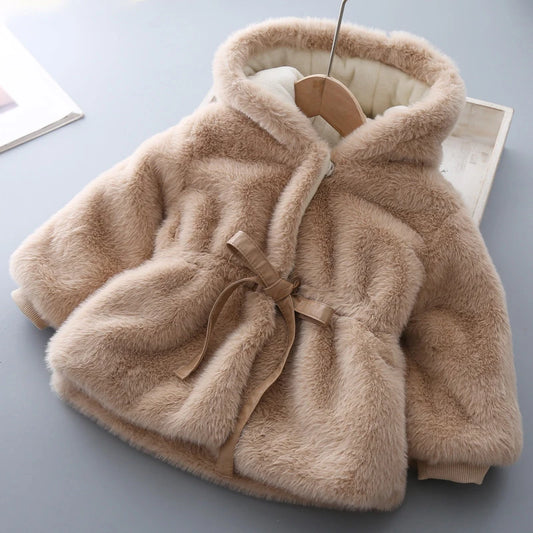 Apparel Collection, Plush Fur Hooded Coat.