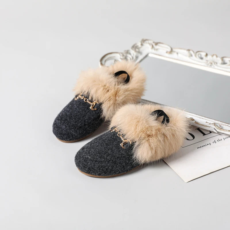 Luxury Slip on Shoe with a Fur Trim.